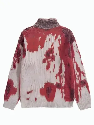 Tie Dye Turtle Neck Knitted Sweater