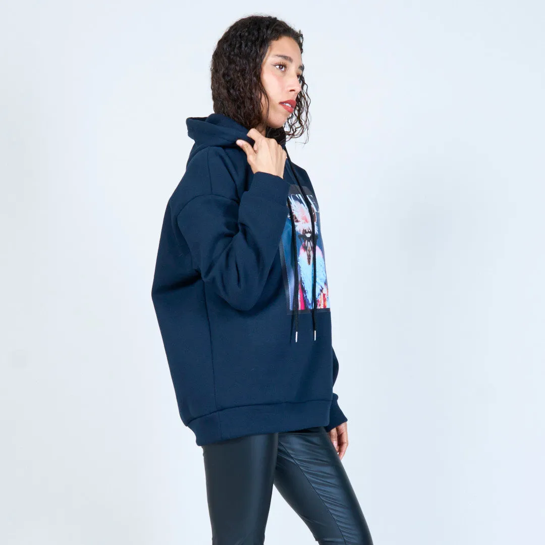 Trendy hoodie with bold graphic print wholesale