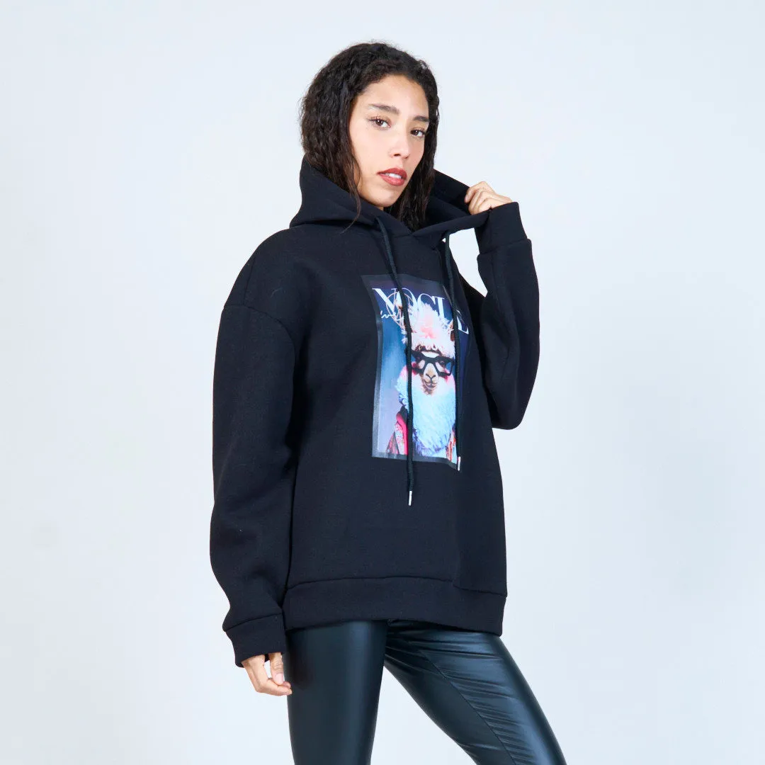 Trendy hoodie with bold graphic print wholesale