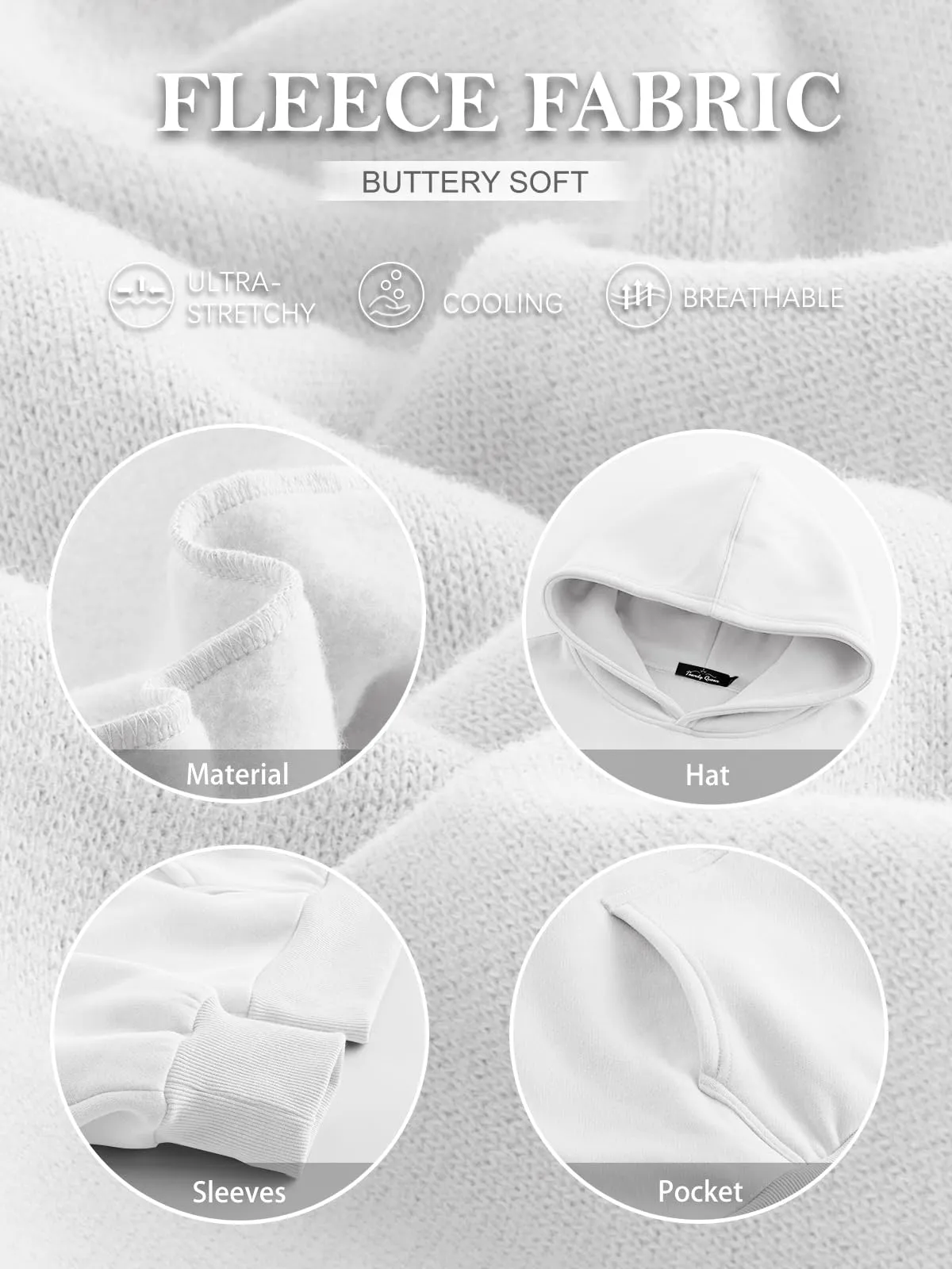 Trendy Queen Womens Oversized Hoodies Fleece Sweatshirts Long Sleeve Sweaters Pullover Fall Outfits Winter Clothes