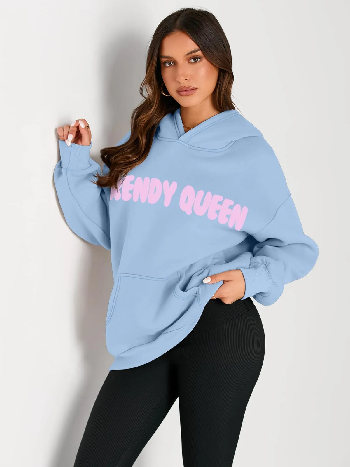 Trendy Queen Womens Oversized Hoodies Fleece Sweatshirts Long Sleeve Sweaters Pullover Fall Outfits Winter Clothes