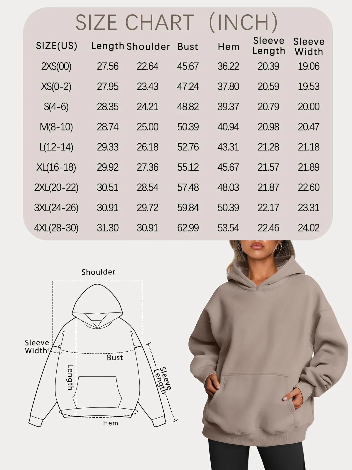 Trendy Queen Womens Oversized Hoodies Fleece Sweatshirts Long Sleeve Sweaters Pullover Fall Outfits Winter Clothes