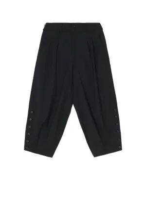 T/W GABARDINE BALLOON SILHOUETTE PANTS WITH HEM BUTTON DESIGN