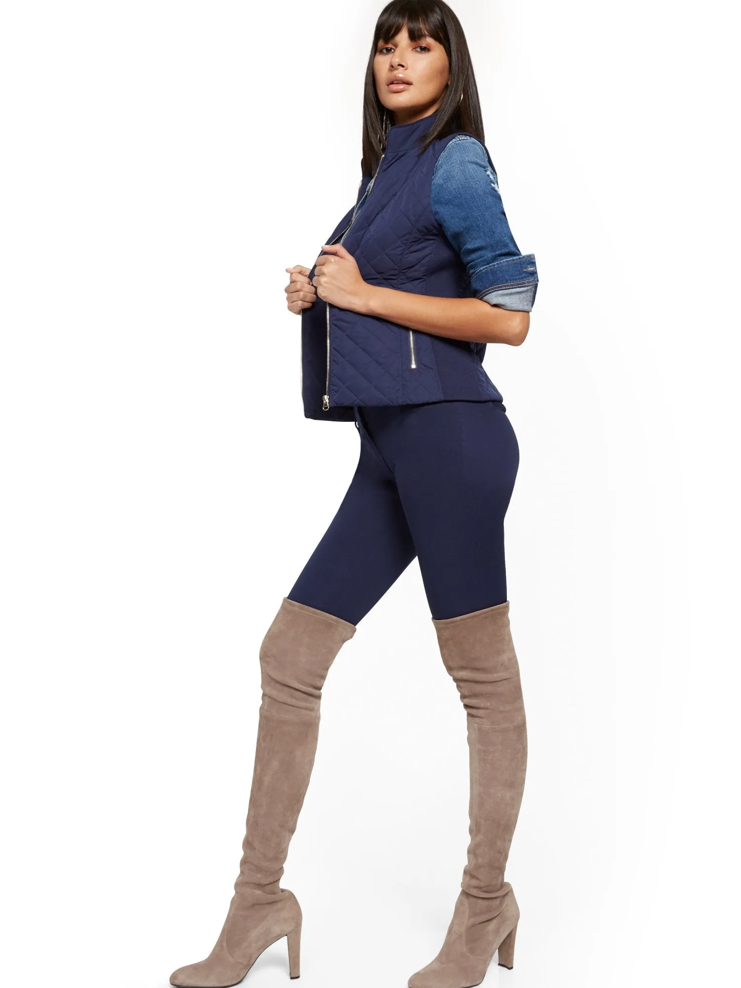 Zip-Front Quilted Vest