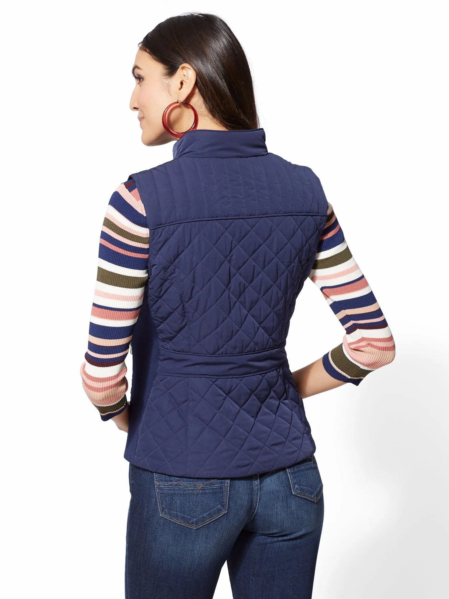 Zip-Front Quilted Vest