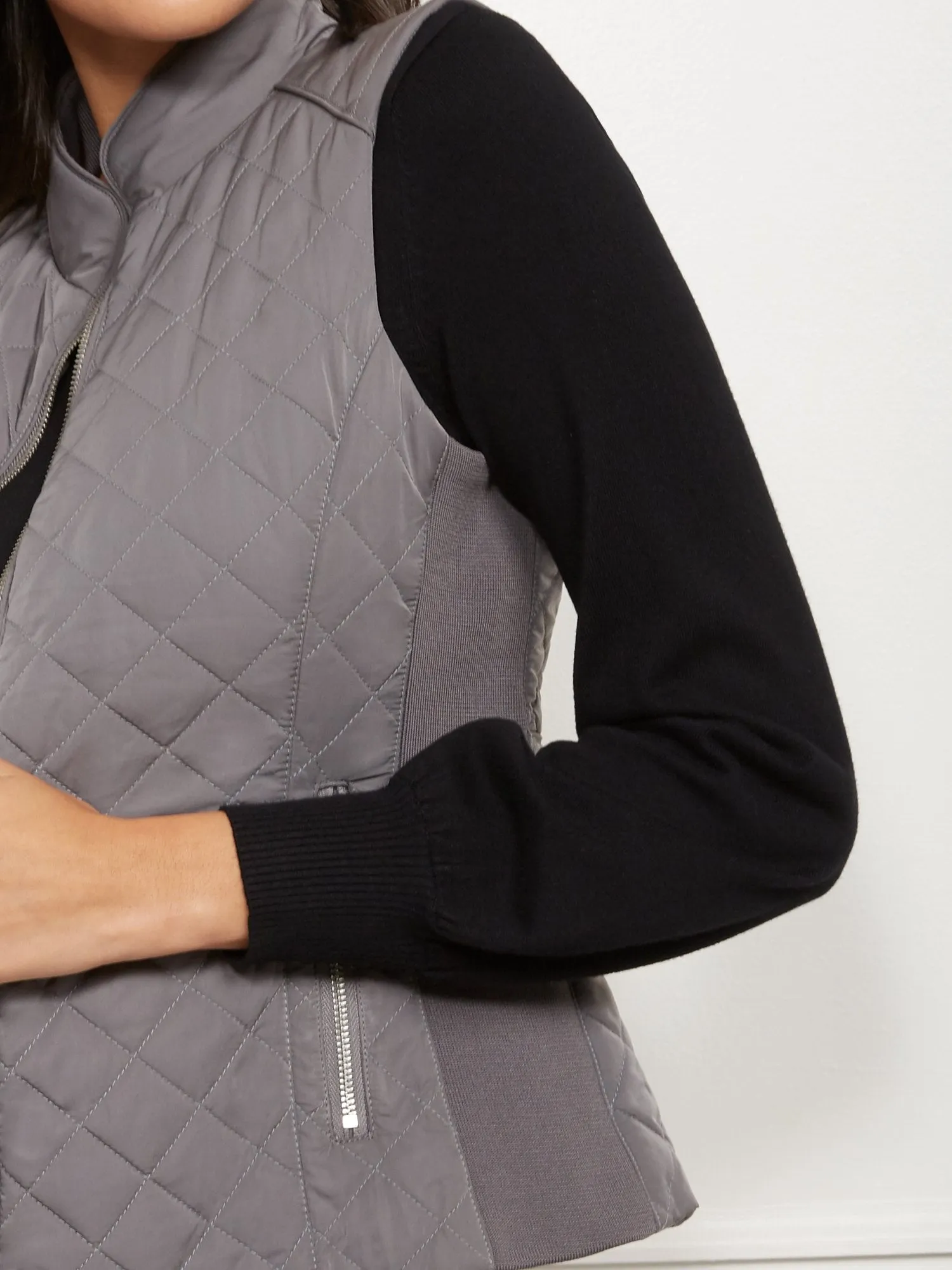 Zip-Front Quilted Vest