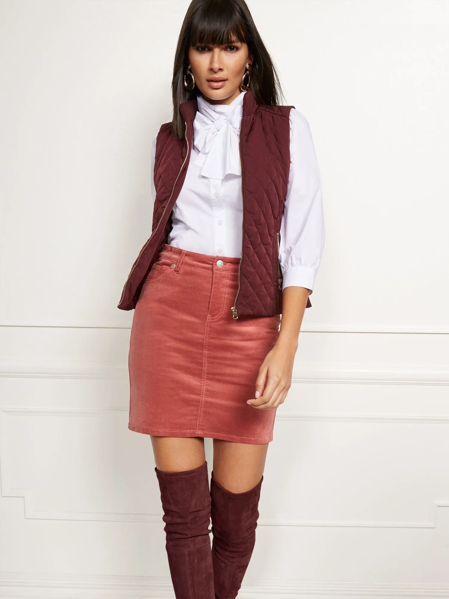 Zip-Front Quilted Vest