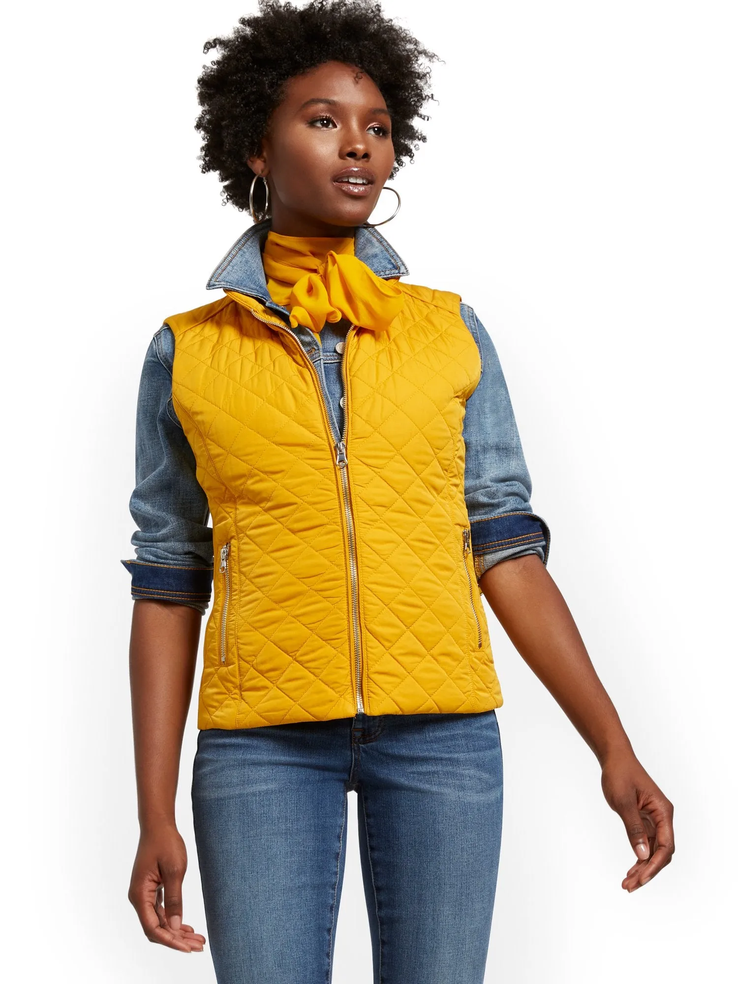 Zip-Front Quilted Vest