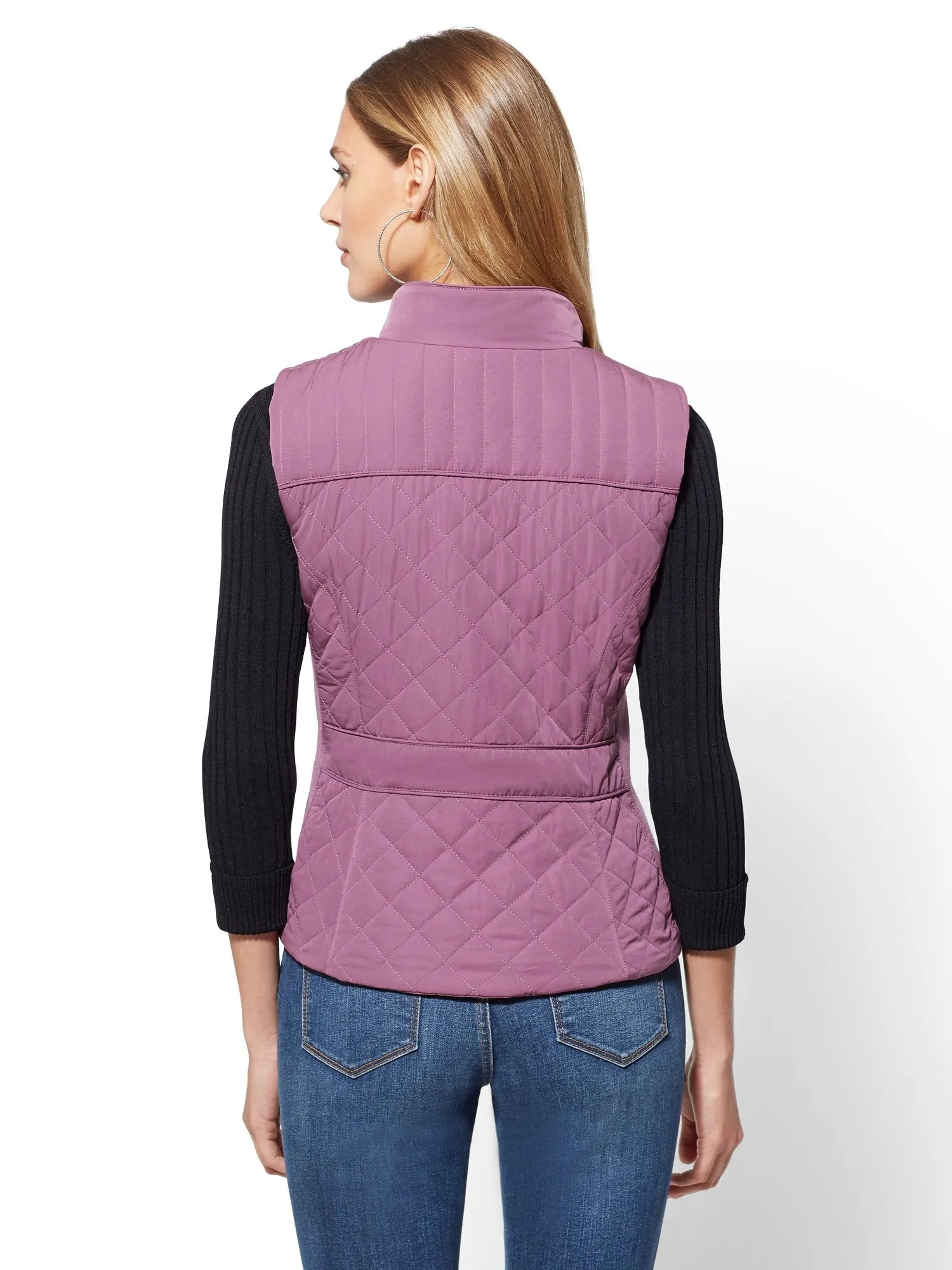 Zip-Front Quilted Vest